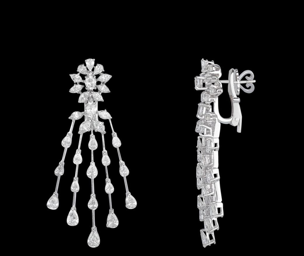 Danae Diamond Earrings — 18K white gold earrings by Nyce Designz