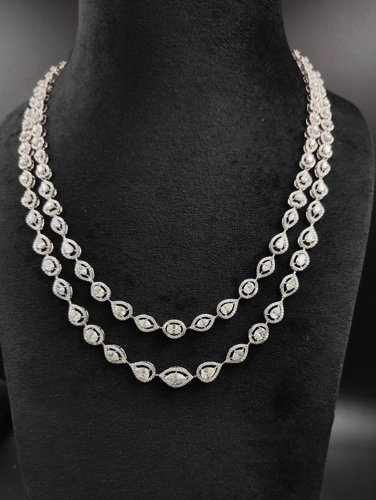 Lisette Diamond Necklace — 14K white gold necklace by Nyce Designz