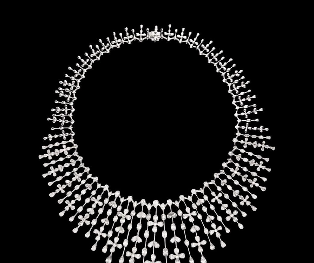 Pearline Diamond Necklace — 18K white gold necklace by Nyce Designz