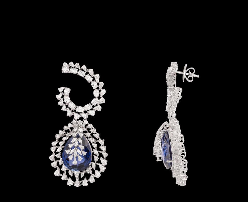 Jolienne Diamond Earrings — 18K white gold earrings by Nyce Designz