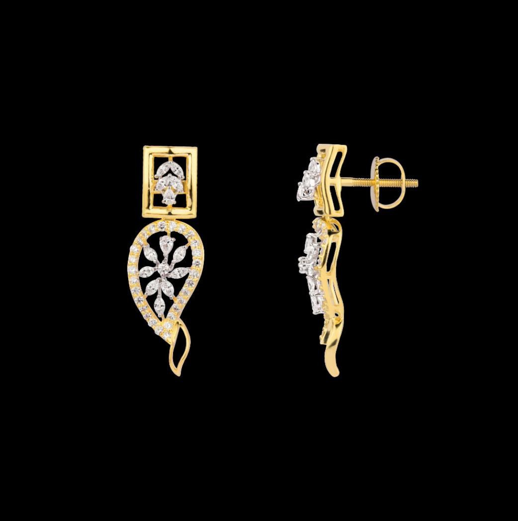 Faustine Diamond Earrings — 18K two-tone gold earrings by Nyce Designz