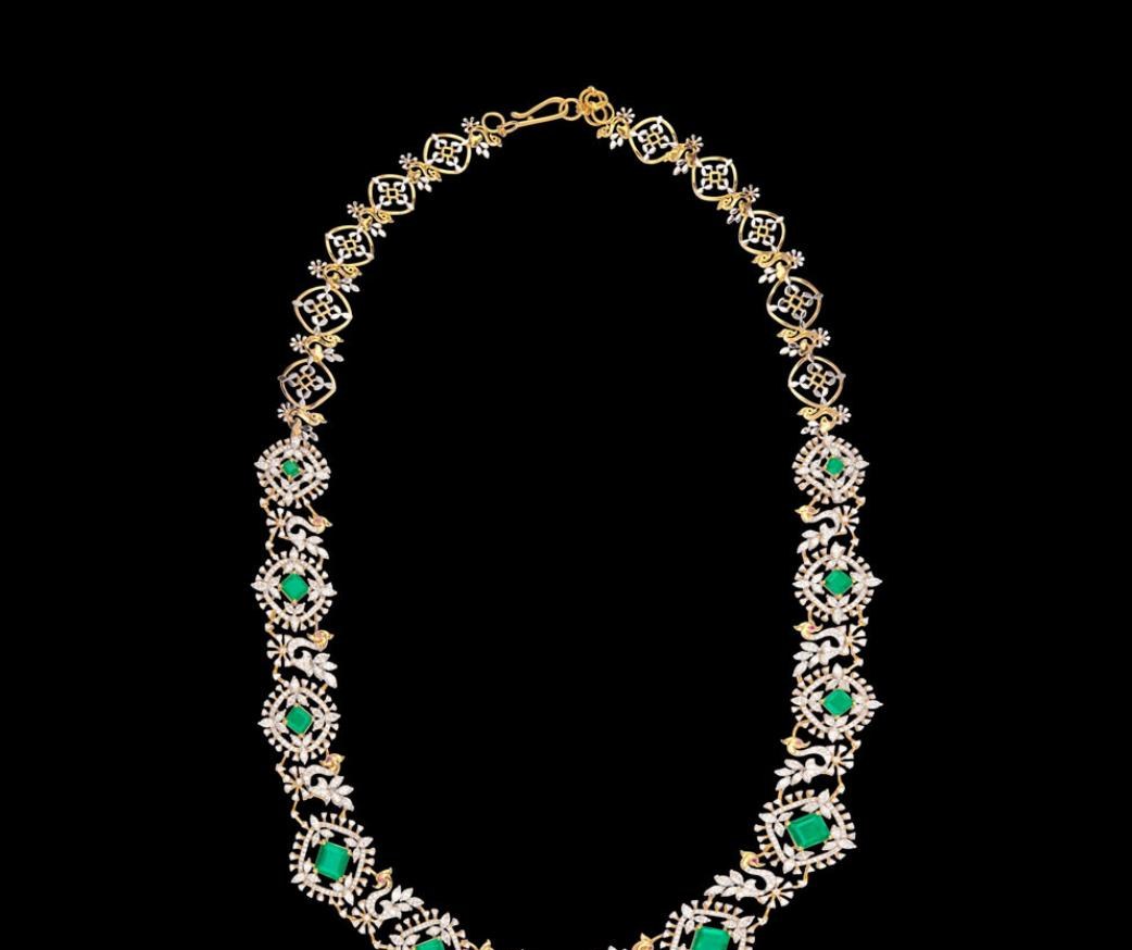 Iris Emerald Necklace — 18K yellow gold necklace by Nyce Designz