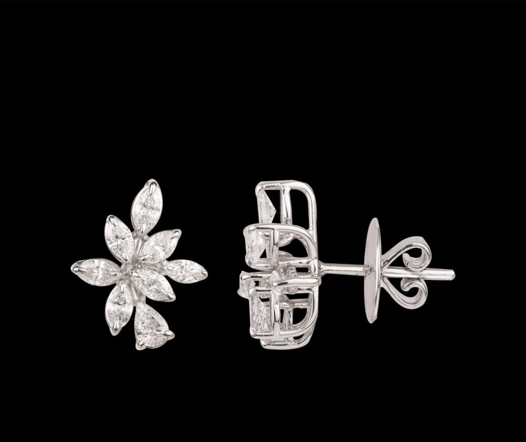Vivienne Diamond Earrings — 18K white gold earrings by Nyce Designz