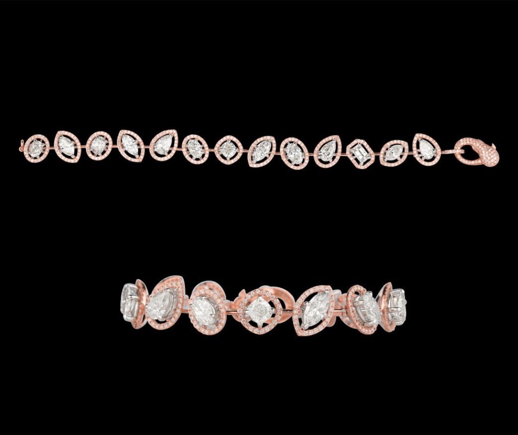 Isolde Diamond Bracelet — 18K two-tone gold (rose & white) bracelet by Nyce Designz