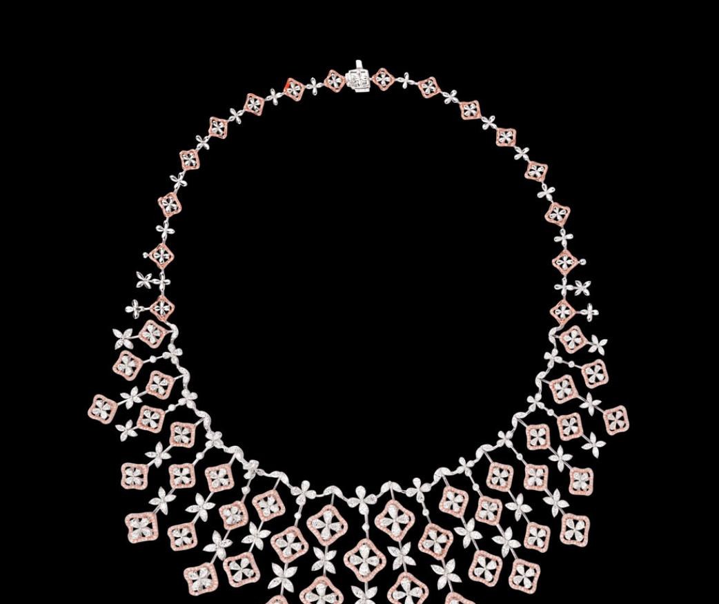 Heloise Diamond Necklace — 18K two-tone gold (white & rose) necklace by Nyce Designz