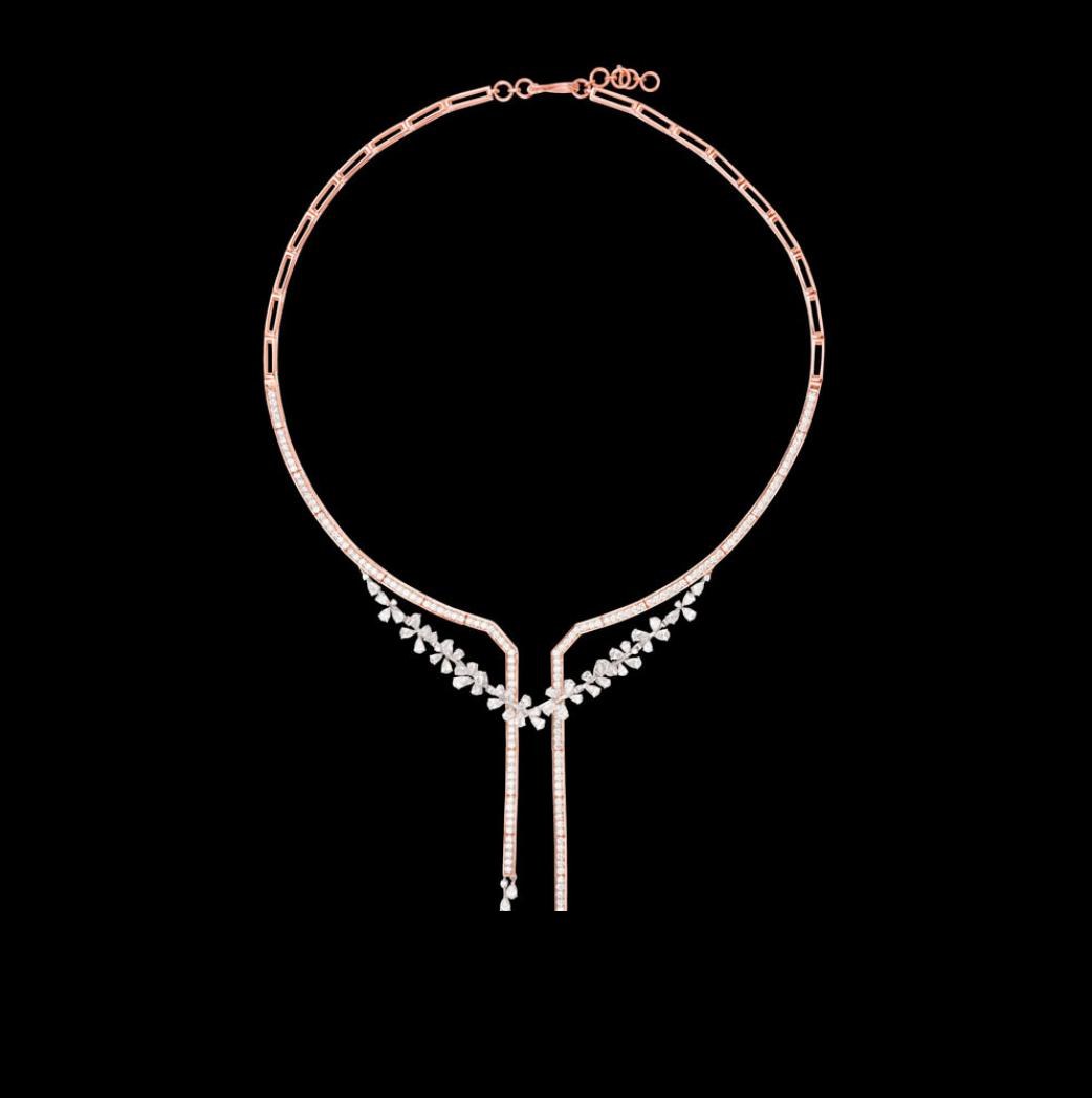 Vespera Atelier Diamond Necklace — 18K rose gold necklace by Nyce Designz