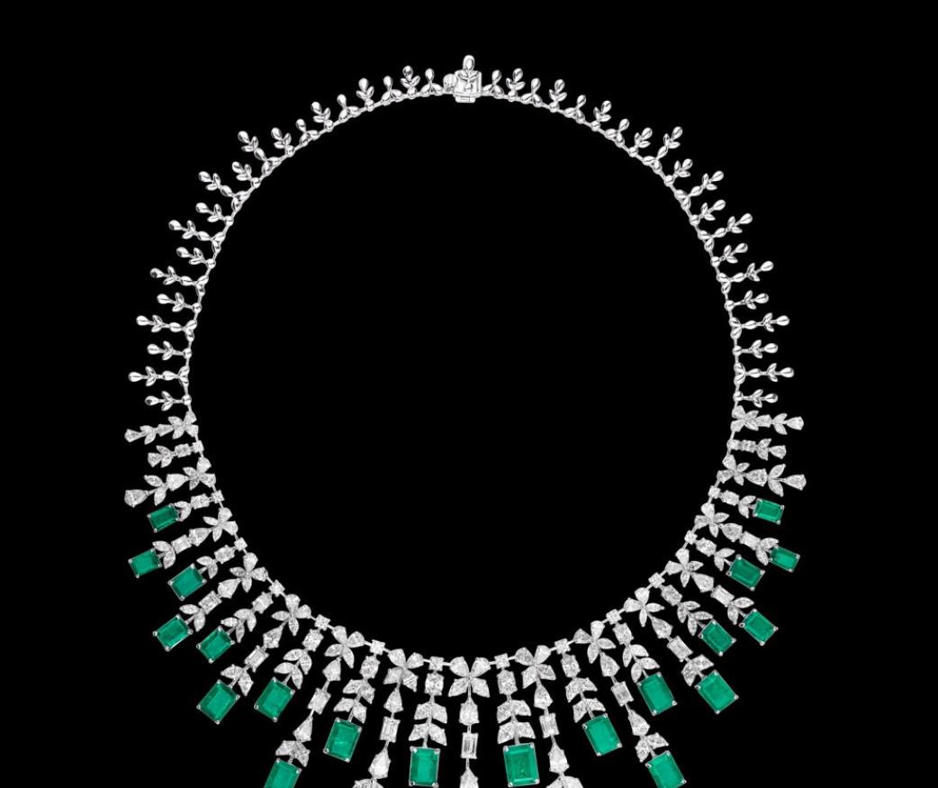 Lisette Emerald Necklace — 18K white gold necklace by Nyce Designz