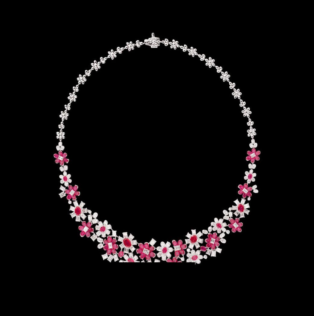 Nerissa Ruby Necklace — 18K white gold necklace by Nyce Designz