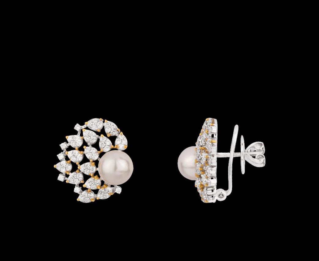 Quintessa Diamond Earrings — 18K white gold earrings by Nyce Designz