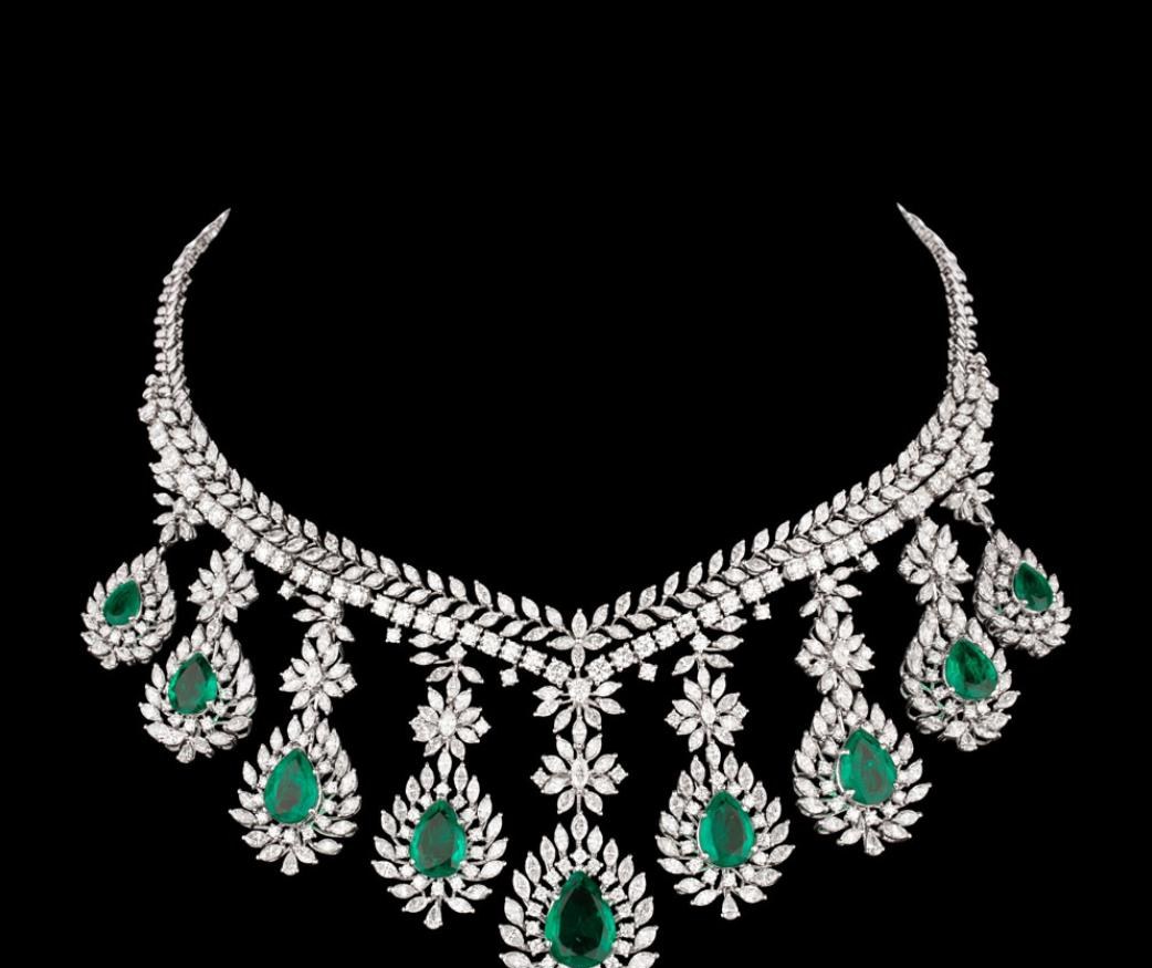 Beatrix Emerald Necklace — 18K white gold necklace by Nyce Designz