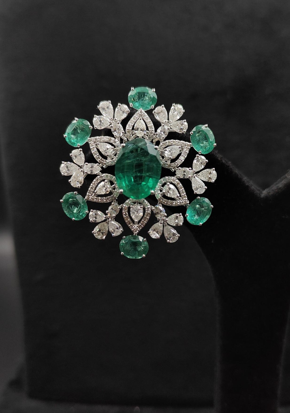 Ysandre Emerald Pendant — 14K white gold pendant by Nyce Designz