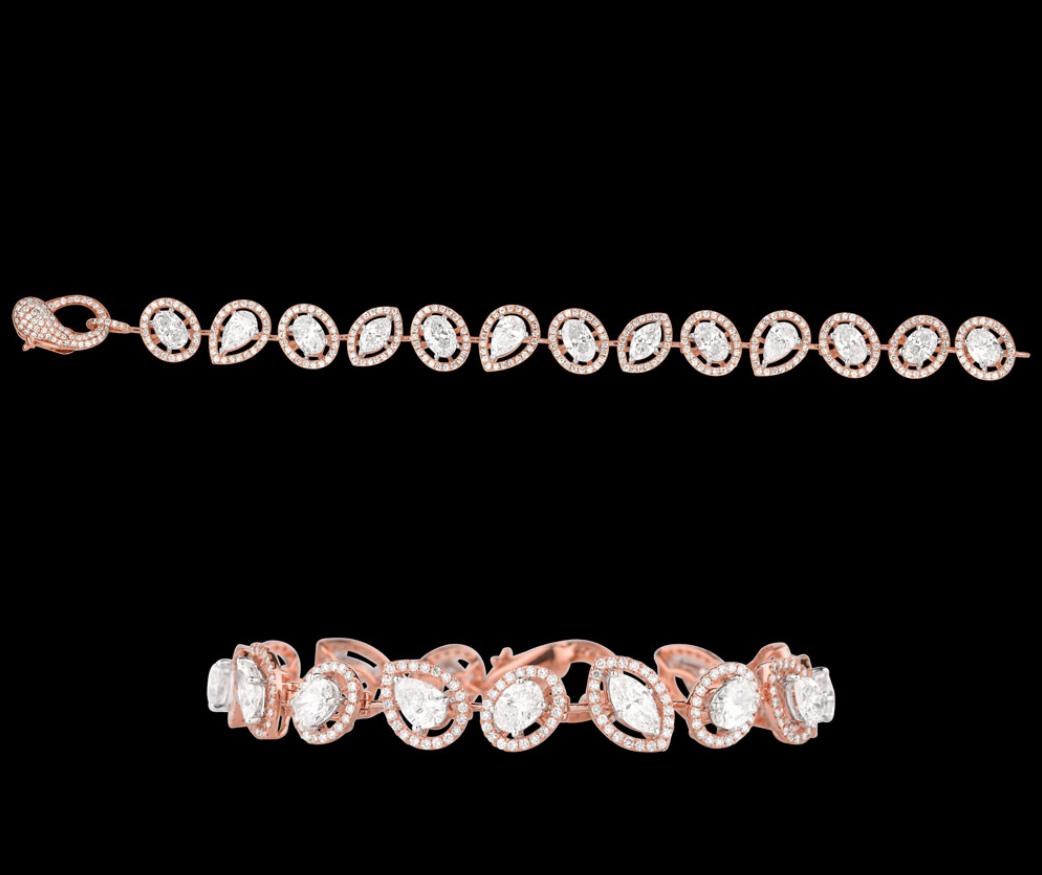 Wilhelmina Diamond Bracelet — 18K two-tone gold (rose & white) bracelet by Nyce Designz