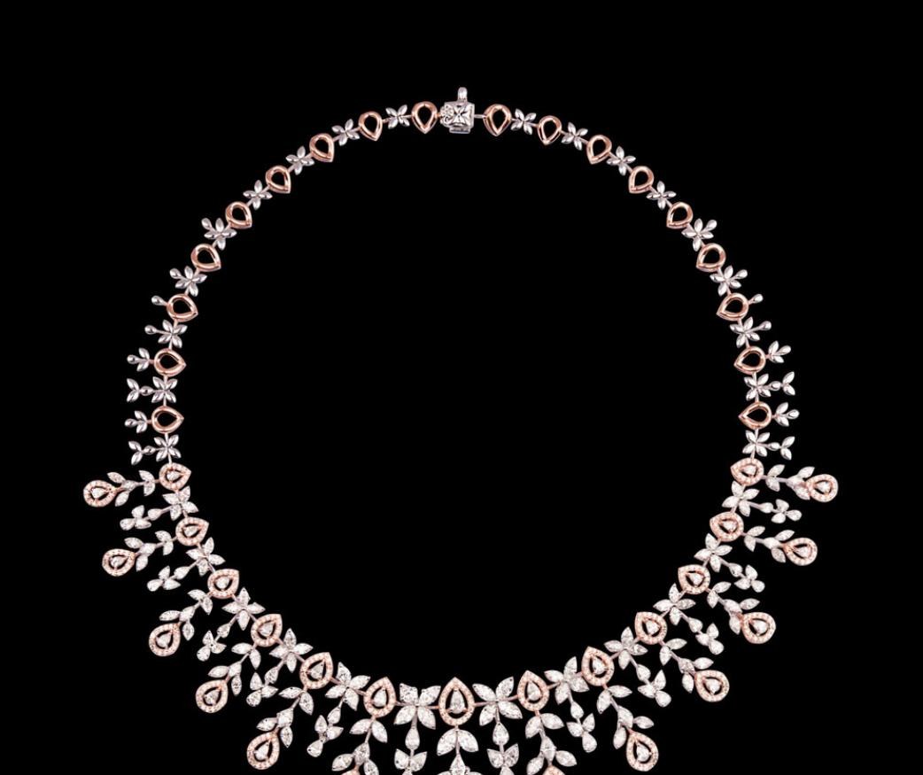 Toscane Diamond Necklace — 18K two-tone gold (white & rose) necklace by Nyce Designz
