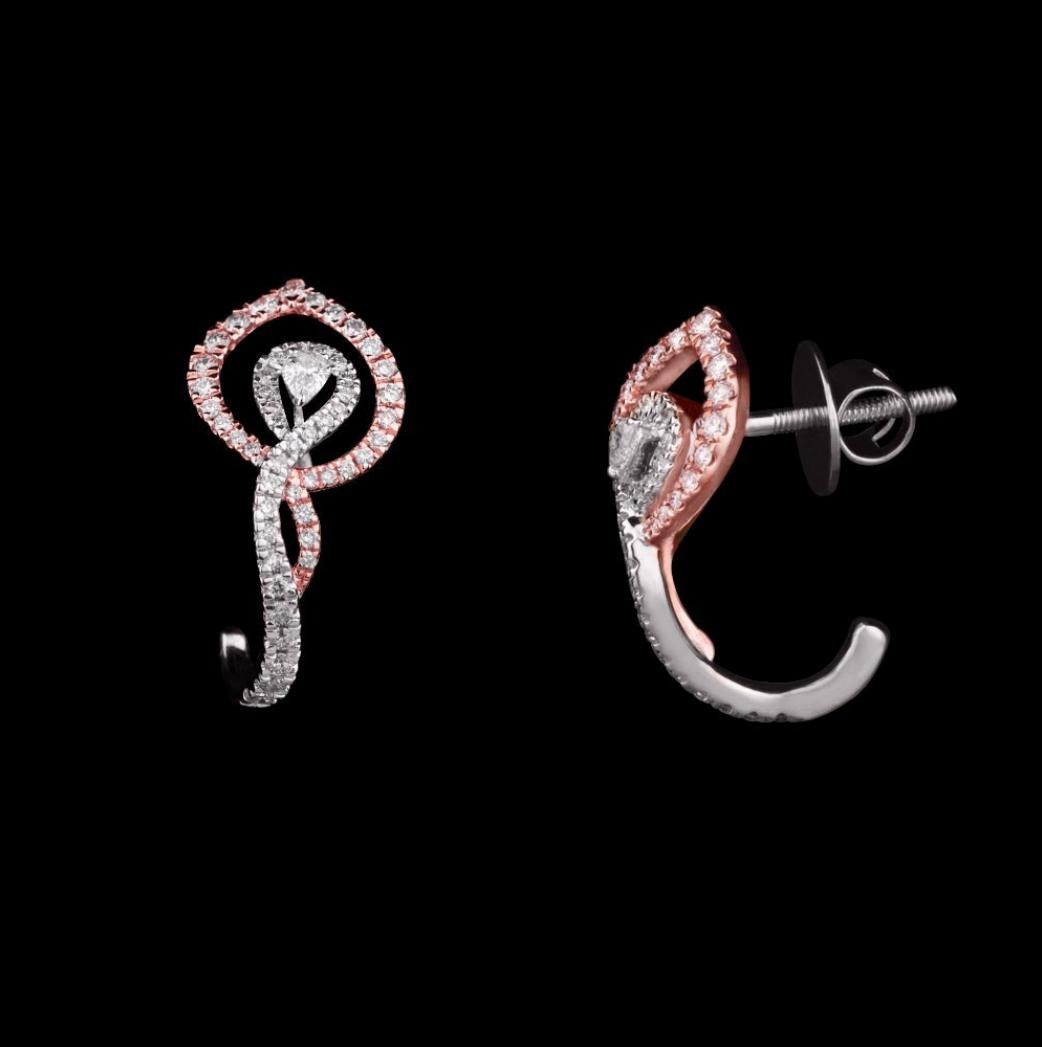 Severine Diamond Earrings — 18K two-tone gold earrings by Nyce Designz