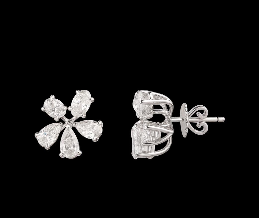 Sylvine Diamond Earrings — 18K white gold earrings by Nyce Designz