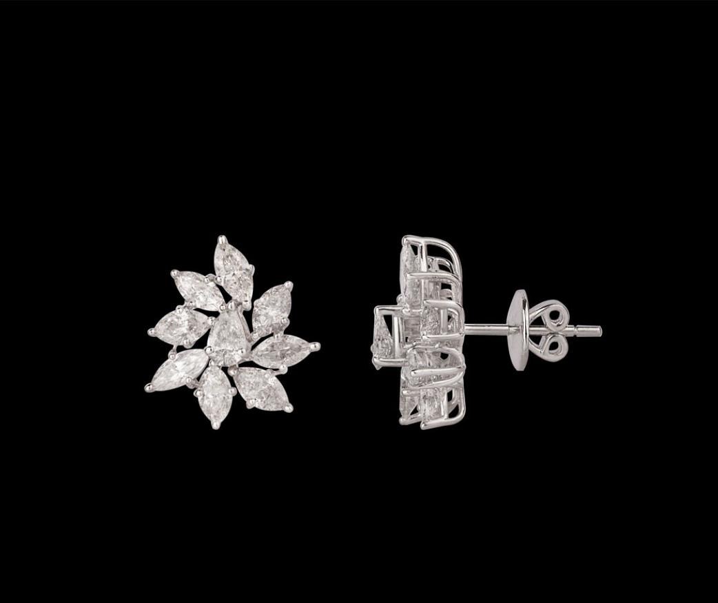 Zenobia Diamond Earrings — 18K white gold earrings by Nyce Designz