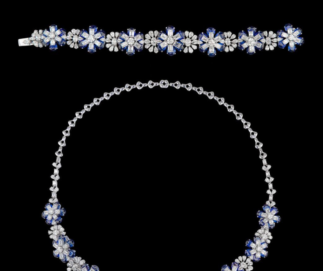 Ganesa Sapphire Necklace — 18K white gold necklace by Nyce Designz