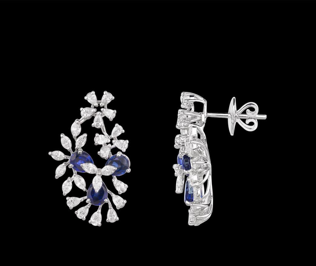 Uriella Diamond Earrings — 18K white gold earrings by Nyce Designz