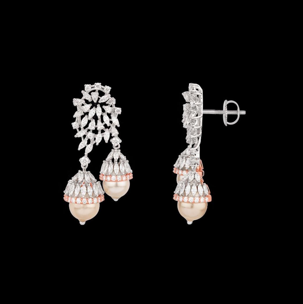 Ileana Diamond Earrings — 18K two-tone gold earrings by Nyce Designz