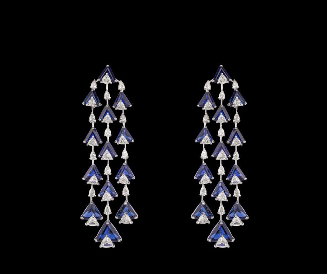 Jacinthe Sapphire Earrings — 18K white gold earrings by Nyce Designz