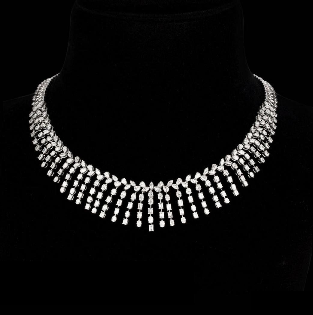 Margaux Atelier Diamond Necklace — 18K white gold necklace by Nyce Designz