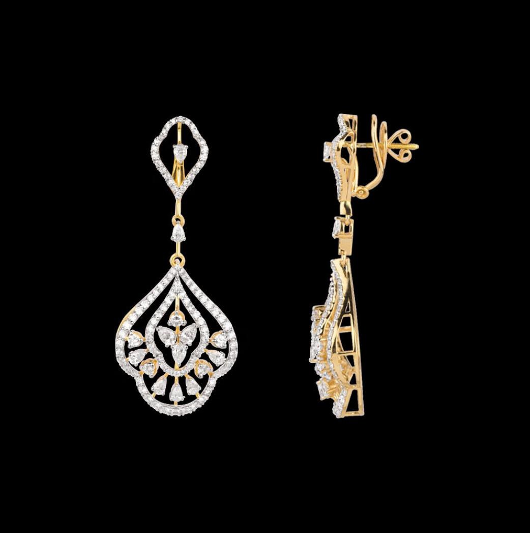 Lumiere Diamond Earrings — 18K rose gold earrings by Nyce Designz