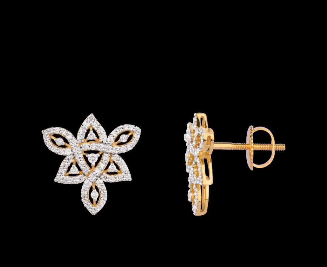 Halcyon Diamond Earrings — 18K two-tone gold (white & yellow) earrings by Nyce Designz