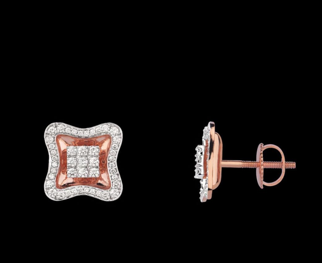 Amarante Ruby Earrings — 18K two-tone gold (white & rose) earrings by Nyce Designz