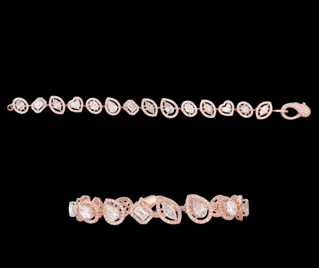 Florentine Diamond Bracelet — 18K two-tone gold (rose & white) bracelet by Nyce Designz