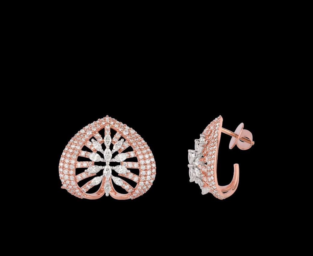 Belisse Diamond Earrings — 18K two-tone gold (rose & white) earrings by Nyce Designz