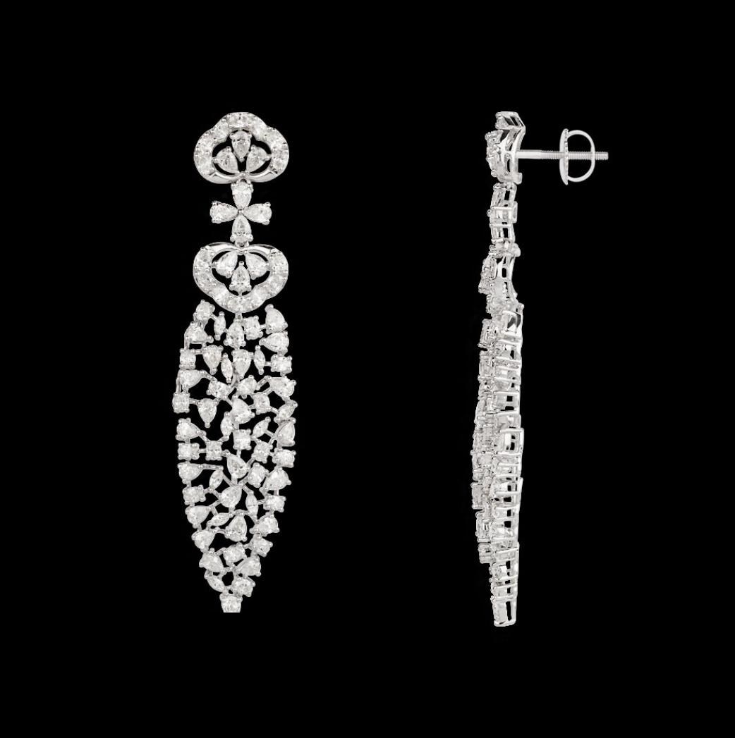 Melisande Diamond Earrings — 18K white gold earrings by Nyce Designz