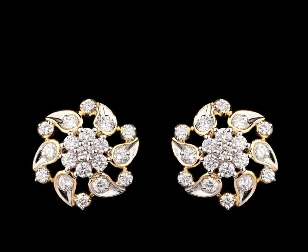 Mirabelle Diamond Earrings — 18K two-tone gold (white & yellow) earrings by Nyce Designz