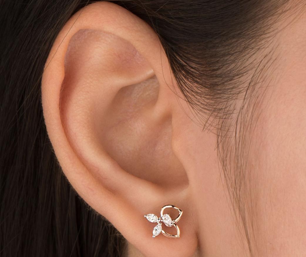 Ilaria Diamond Earrings — 18K two-tone gold earrings by Nyce Designz