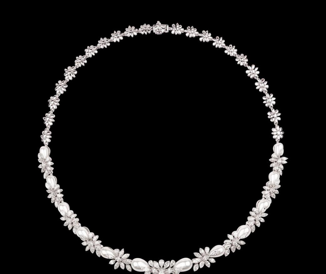 Fleurette Diamond Necklace — 18K white gold necklace by Nyce Designz