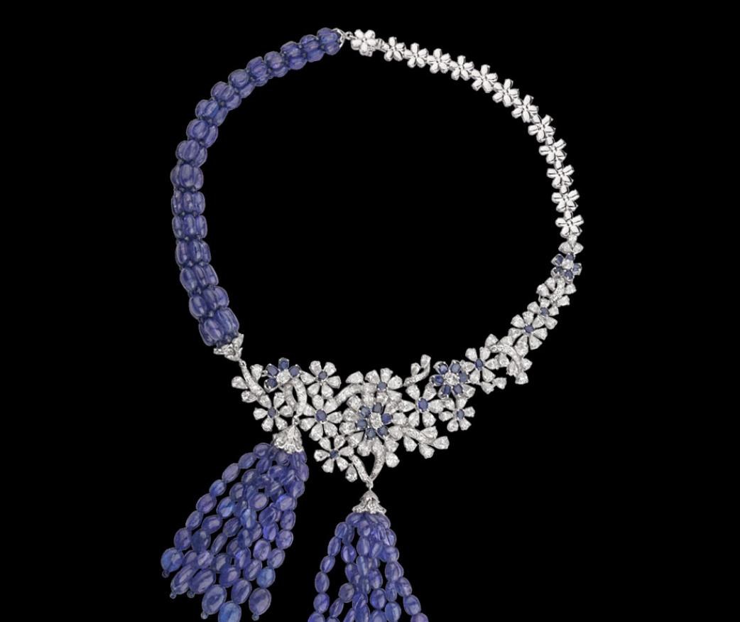 Bijou Sapphire Necklace — 18K white gold necklace by Nyce Designz