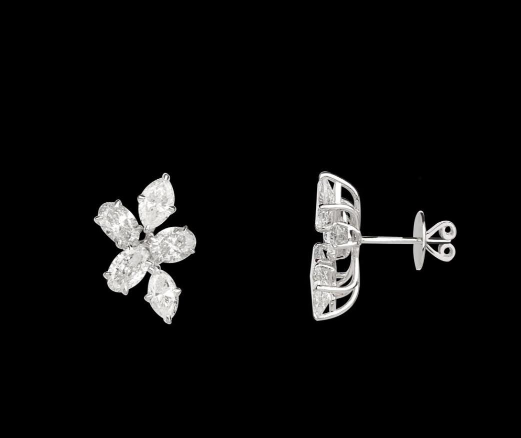Duchesse Diamond Earrings — 18K white gold earrings by Nyce Designz