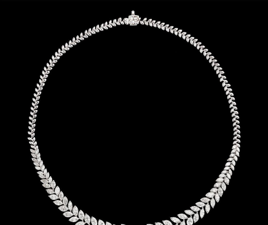 Idalia Diamond Necklace — 18K white gold necklace by Nyce Designz