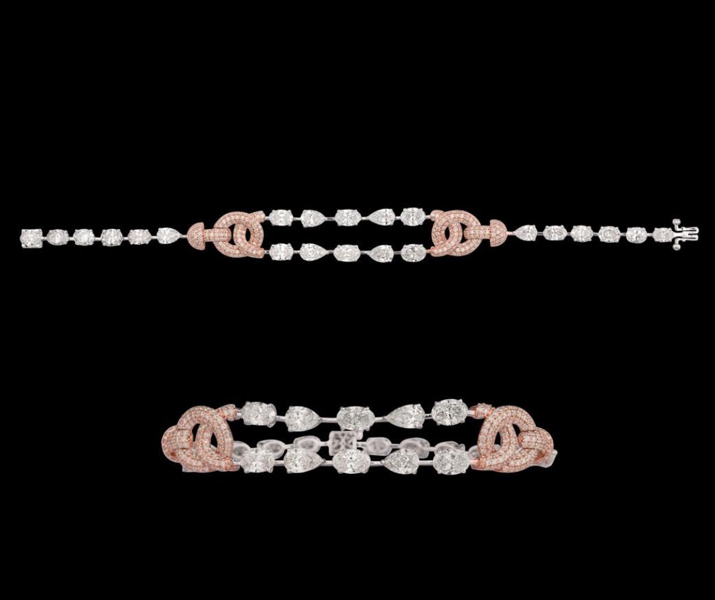 Seraphine Diamond Bracelet — 18K two-tone gold (white & rose) bracelet by Nyce Designz