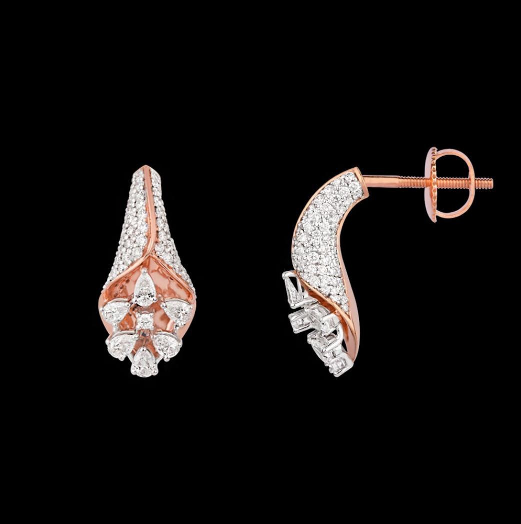 Trilby Diamond Earrings — 18K rose gold earrings by Nyce Designz