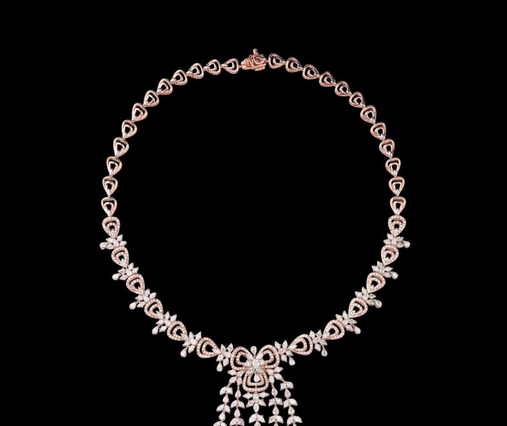 Lucienne Diamond Necklace — 18K two-tone gold (rose & white) necklace by Nyce Designz
