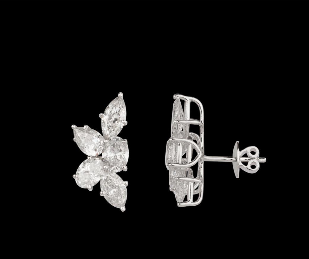Fantine Diamond Earrings — 18K white gold earrings by Nyce Designz