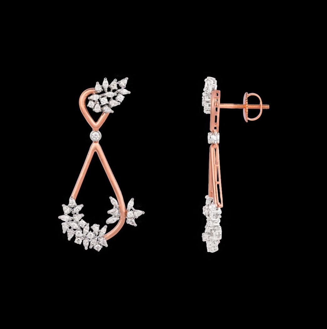 Rosaria Diamond Earrings — 18K rose gold earrings by Nyce Designz
