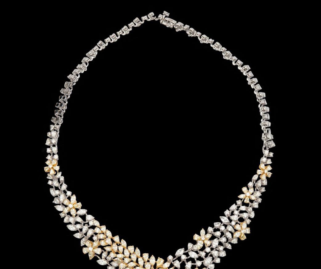 Wilhelmina Diamond Necklace — 18K two-tone gold (white & yellow) necklace by Nyce Designz