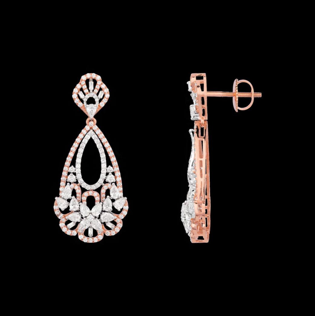 Sabine Diamond Earrings — 18K rose gold earrings by Nyce Designz