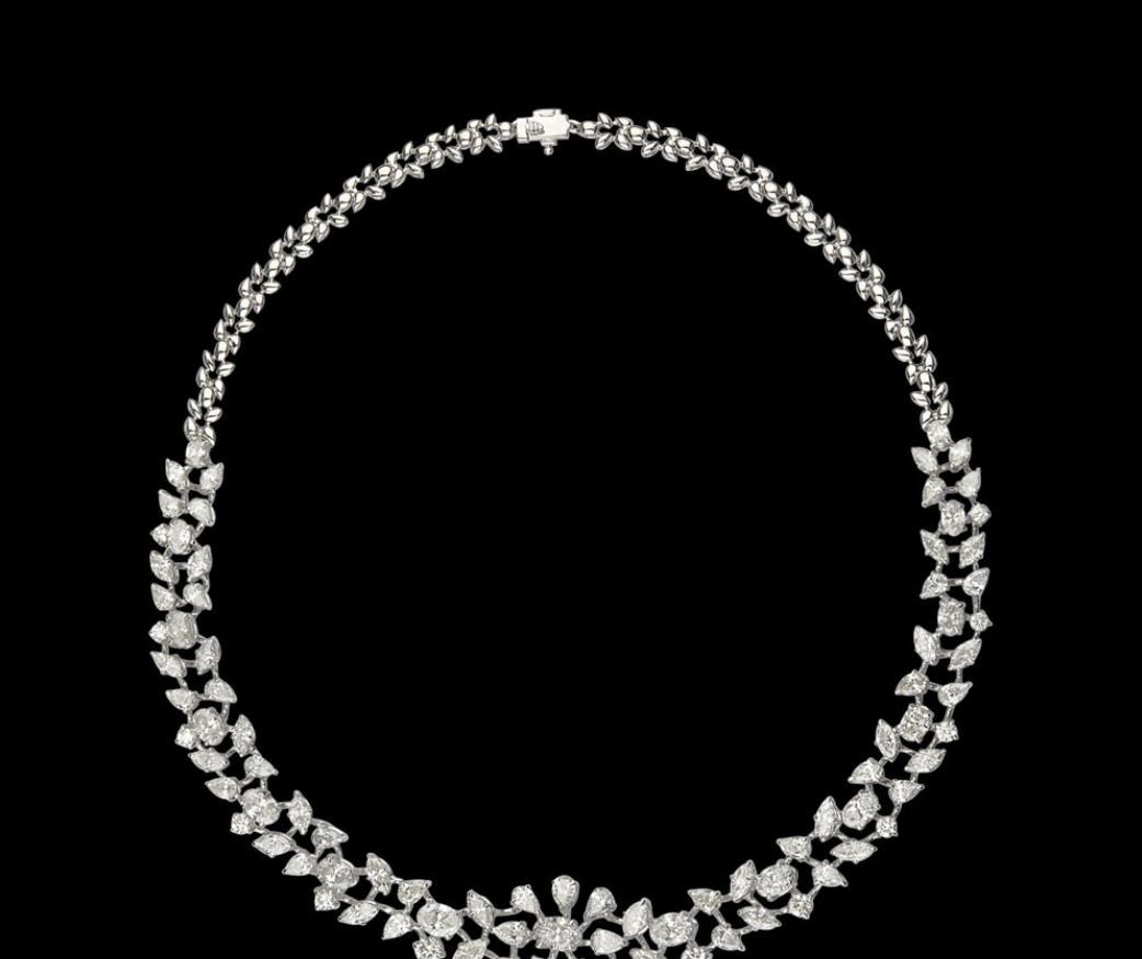 Zaria Diamond Necklace — 18K white gold necklace by Nyce Designz