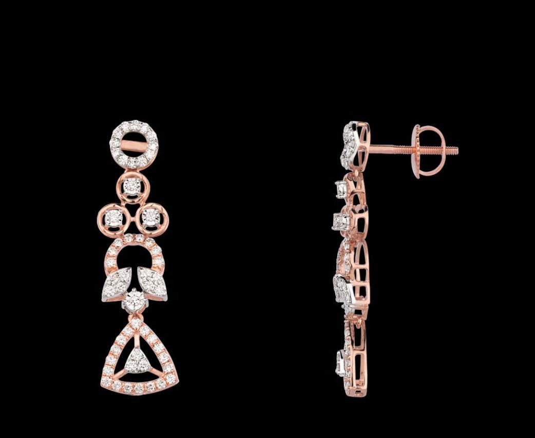 Brielle Diamond Earrings — 18K two-tone gold (rose & white) earrings by Nyce Designz