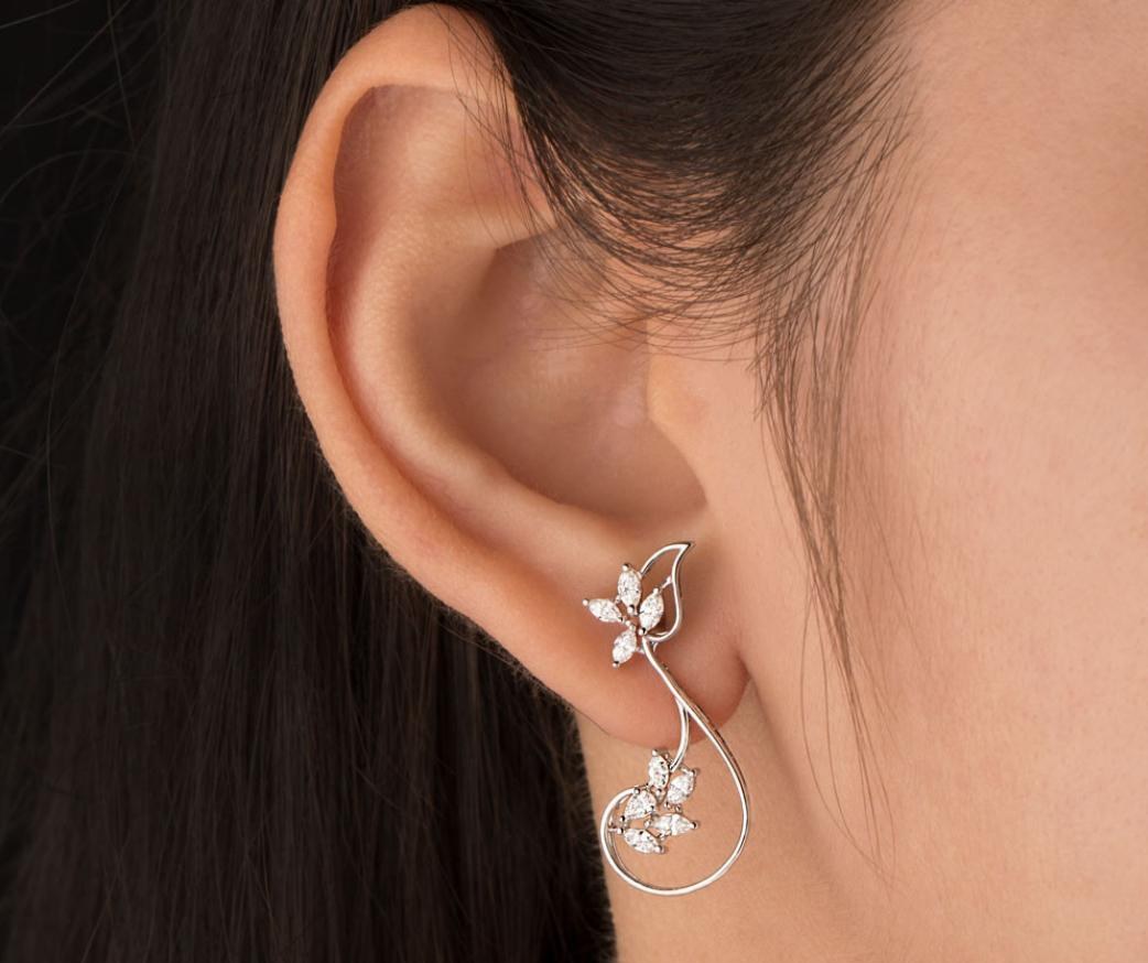 Yasmine Diamond Earrings — 18K rose gold earrings by Nyce Designz