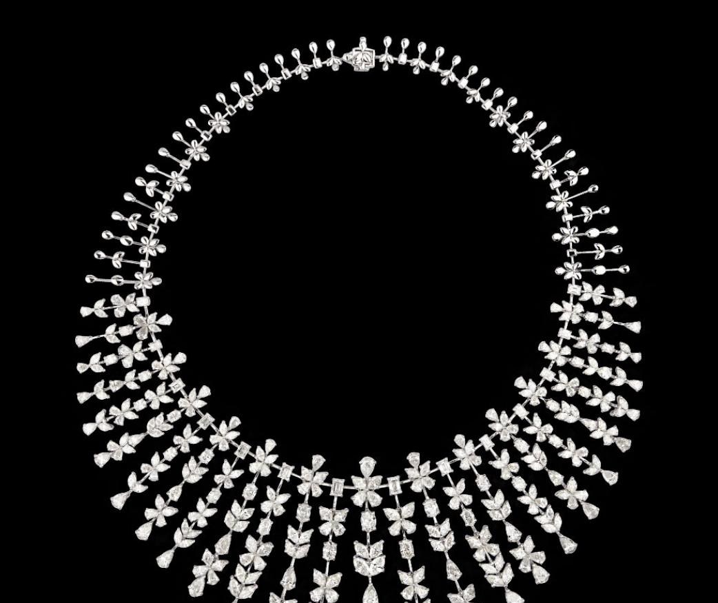 Rosaria Diamond Necklace — 18K white gold necklace by Nyce Designz