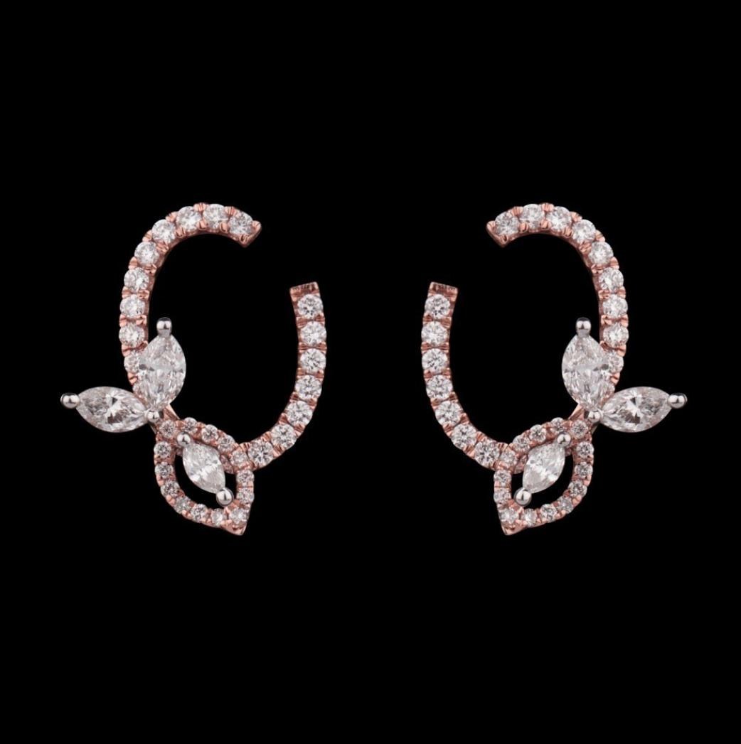 Persephone Diamond Earrings — 18K rose gold earrings by Nyce Designz