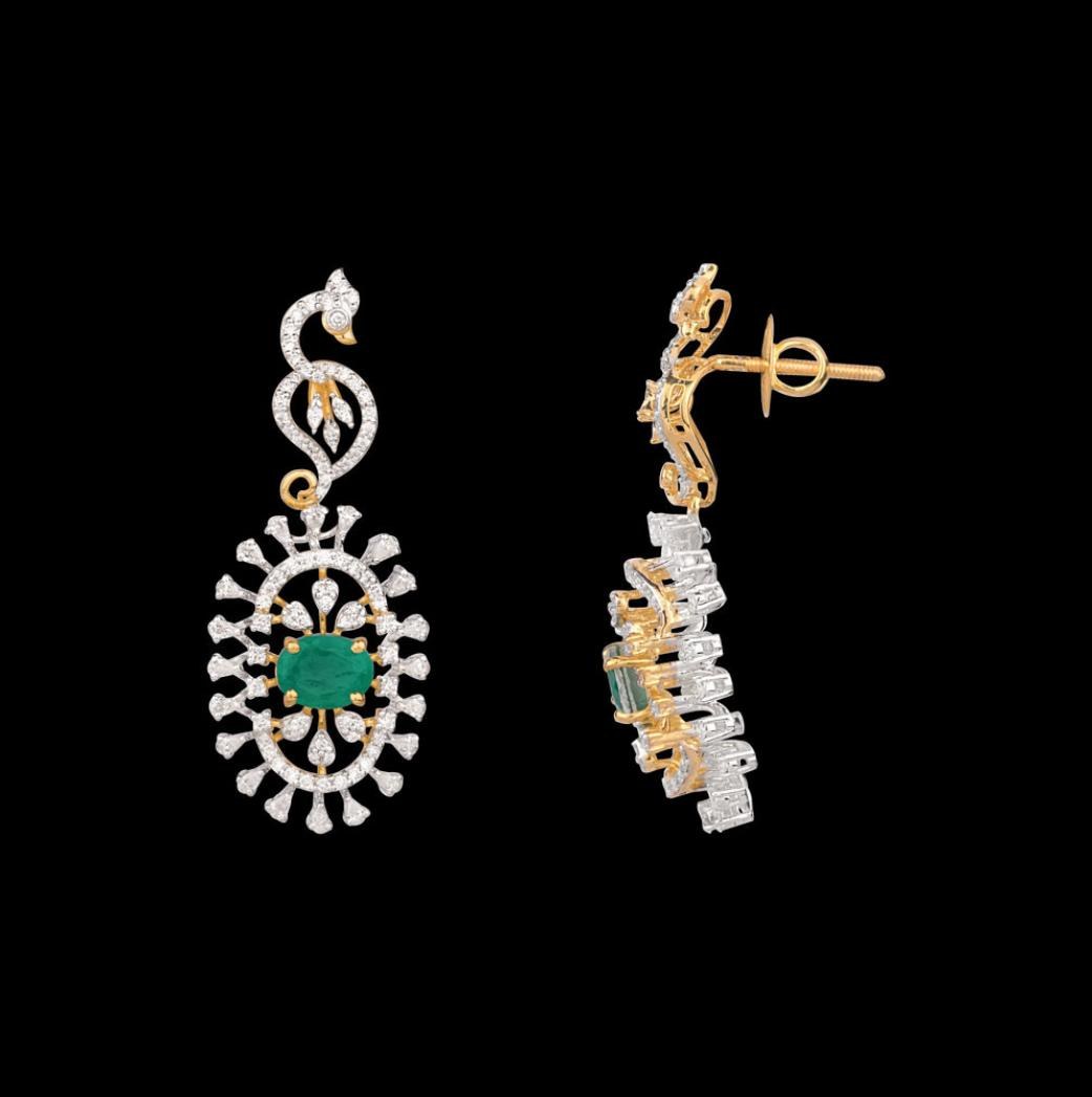 Violette Emerald Earrings — 18K yellow gold earrings by Nyce Designz
